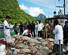 WWF Palawan Project Manager RJ dela Calzada measures one of the 101 dead Hawksbill Turtles in this image taken in August of 2008.
