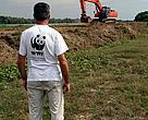 The dams removing on Ermakov island (Ukraine).