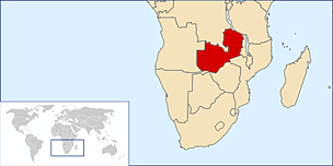 Zambia location / ©: Wikipedia commons, copyleft: Multi-license with GFDL and Creative Commons CC-BY-SA-2.5 and older versions (2.0 and 1.0) / ©: Wikipedia commons, copyleft: Multi-license with GFDL and Creative Commons CC-BY-SA-2.5 and older versions (2.0 and 1.0)