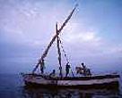 Imraguen fishermen on their boat Banc d'Arguin National Park, Mauritania