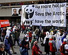 WWF banner at the Climate Change demonstration in Montreal, December 2005, during the UN Climate Conference COP11.