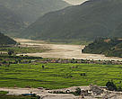 The Indrawati River in Nepal flows from the glaciers of the high Himalayas (including Mt Everest) into the larger Koshi River, and on into the Ganga River in India. The Indrawati River Basin has a population of over a million (including Nepal's capital Kathmandu), yet the combined drainage basin of the Himalayan river systems is home to some 3 billion people in 18 countries (almost half the Earth's population).