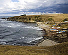 boats on rocks