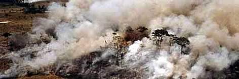 Aerial shot of the Amazon showing forest fire, Acre State, Brazil. / ©: WWF-Canon / Mark EDWARDS Aerial shot of the Amazon showing forest fire, Acre State, Brazil. rel=