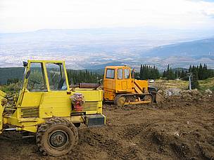 Illegal construction of a ski run in Vitosha Nature Park, close to Bulgaria's capital Sofia