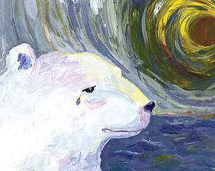 Polar bear crying. International Children’s Painting Competition on the Environment organized by ... / ©: Paint for the Planet - Alex Smith, USA / ©: Paint for the Planet - Alex Smith, USA