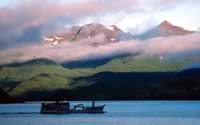 Fishing boat in the early moring in August, off the coast of Unalaska Island near Dutch Harbor, ... / &copy;: WWF-Canon / Kevin SCHAFER