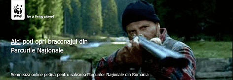 Click here to stop illegal construction, illegal logging and poaching in Romania's national parks. ... / ©: Ogilvy & Mather Romania rel=