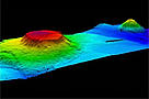 Bear Seamount with Physalia Seamount in the background, off the east coast of the US. Bear Seamount ... / &copy;: NOAA Ocean Explorer