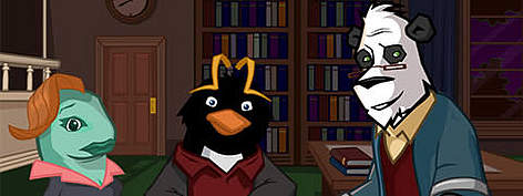 Sophie Minnow, Robert Penguin and Sir Ling Ling from the BioDaVersity Code / &copy;: Freerange Studios