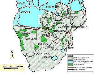 Countries covered by the Regional CBNRM Project / ©: WWF SARPO / ©: WWF SARPO