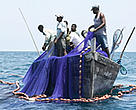 Both WWF and IUCN are working in Africa to secure fish stocks. Fishermen pulling up nets, Mafia Island, Tanzania.