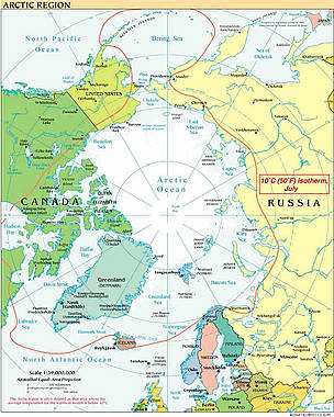 Map of the Arctic region. / ©: University of Texas Perry-Castaneda Library map collection / ©: University of Texas Perry-Castaneda Library map collection