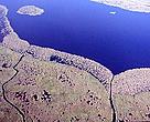 Aerial view of the Danube Delta. The delta is one of the world’s most valuable wetland areas, home to 300 species of birds and 45 freshwater fish species. 