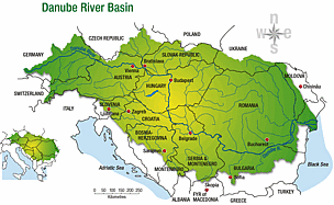 Map of the Danube River Basin / ©: WWF Map / ©: WWF