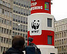 WWF's virtual demonstration outside the meeting of the European Union's Fisheries Ministers in Brussels.