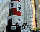 WWF Fisheries campaign team outside the WWF lighthouse.