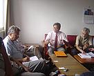 Dr Chandra Gurung (centre), Country Representative of WWF Nepal, presents the joint statement to the Interim Constitution Drafting Committee