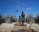 Boy in Tsiandrona Nord with water from a well. Water is the biggest problem in the Plateau Mahafaly in Madagascar's south. 