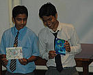 2nd prize winner Sunstar Shrestha, Ideal Model School (left) and 1st prize winner Subin Shrestha, Bal Sewa Higher Secondary School (right)