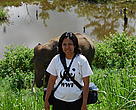Elisabet with elephant