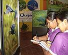Students visiting the exhibit