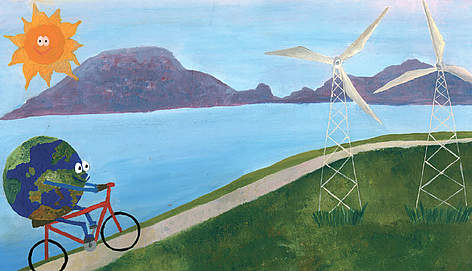 Planeta en bicicleta. Concurso Internacional de Pintura Infantil para el Ambiente, organizado por ... / ©: Paint for the Planet - Evodkia Vallis, Greece / ©: Paint for the Planet - Evodkia Vallis, Greece