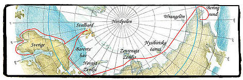 Map of the Northeast passage expedition route, 2009 / ©: Skinnarmo rel=