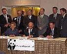 Representatives from the private, government, and corporate sectors launch the Sustainable Forest Products Global Alliance.