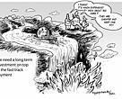 "Long Term Investment" cartoon from the 'Bigger Picture' who are visually presenting the climate negotiations at the COP 15, United Nations Climate Change Conference, Copenhagen, Denmark.