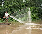 A fisherman on the Mekong River.