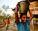 Transporting freshwater in Papua New Guinea. The UN estimates that 1.1 billion people around the world lack safe drinking water.