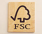 FSC logo on timber from a certified UK forest.