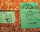 Stocks of FCS-certified timber at one of Sweden's largest finished wood suppliers, Stockholm, Sweden.
