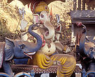 Even in Hindu-dominated India, where the elephant is revered as the living embodiment of the popular elphant-headed god Ganesha, tensions are on the rise between a growing human population and an elephant population in search of food and a more suitable habitat. A temple to Ganesh in Assam, India.