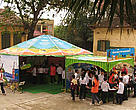 The traveling exhibition at Mac Dinh Chi secondary school.