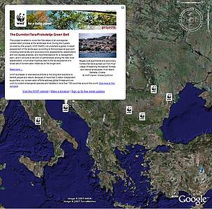 A WWF project on Google Earth / ©: Google Earth / ©: Google Earth