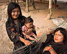 Ashaninka girls in village house.
Nueva Victoria, Yurua River, Ucayali Province, Peru