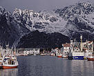 Harbour of Henningsvaer, Loften, Norway