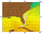 Map of marine currents in Florida and Cuba. Shows predominant currents. / &copy;: G. Samuels, RSMAS. 2004