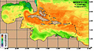 Map of temperature in the Caribbean on November 1, 2002. / &copy;: Philip Kramer