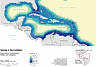 Map of the distribution of invertebrate, fish and tetrapod species in the Caribbean. / &copy;: Philip Kramer