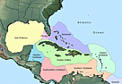Map of different areas of the Caribbean Sea mar Caribe. / &copy;: Philip Kramer