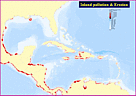 Map of areas with contamination and erosion in the Caribbean. / &copy;: Philip Kramer