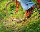 Riding a bicycle, Finland. Eco-tip: ride a bicycle when ever you can instead of driving a car - and save the planet. Cycling is an environmentally friendly way to move.