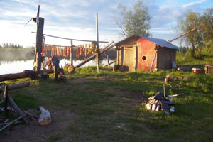 Yatlin family smokehouse near Huslia, Alaska. / &copy;: Eleanor Yatlin