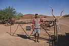 Farmer who had a problem with elephant damage with new electric fence, Namibia. / &copy;: WWF-Canon / Edward PARKER