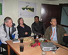  US Ambassador to Nepal, H.E. Mr James F. Moriarty(left) being briefed on rhino conservation and the illegal wildlife trade in Nepal during a visit to the Terai Arc Landscape-Nepal office in Sauraha, Chitwan