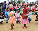 Kids dancing during forest management transfer celebrations, Fandriana, Madagascar