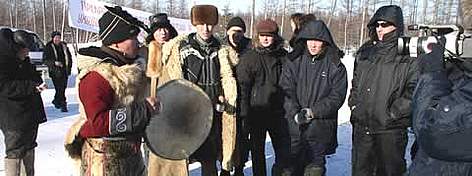 Protests over construction on burial ground. rel=